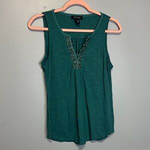 White House Black Market Embroidered Tank Top